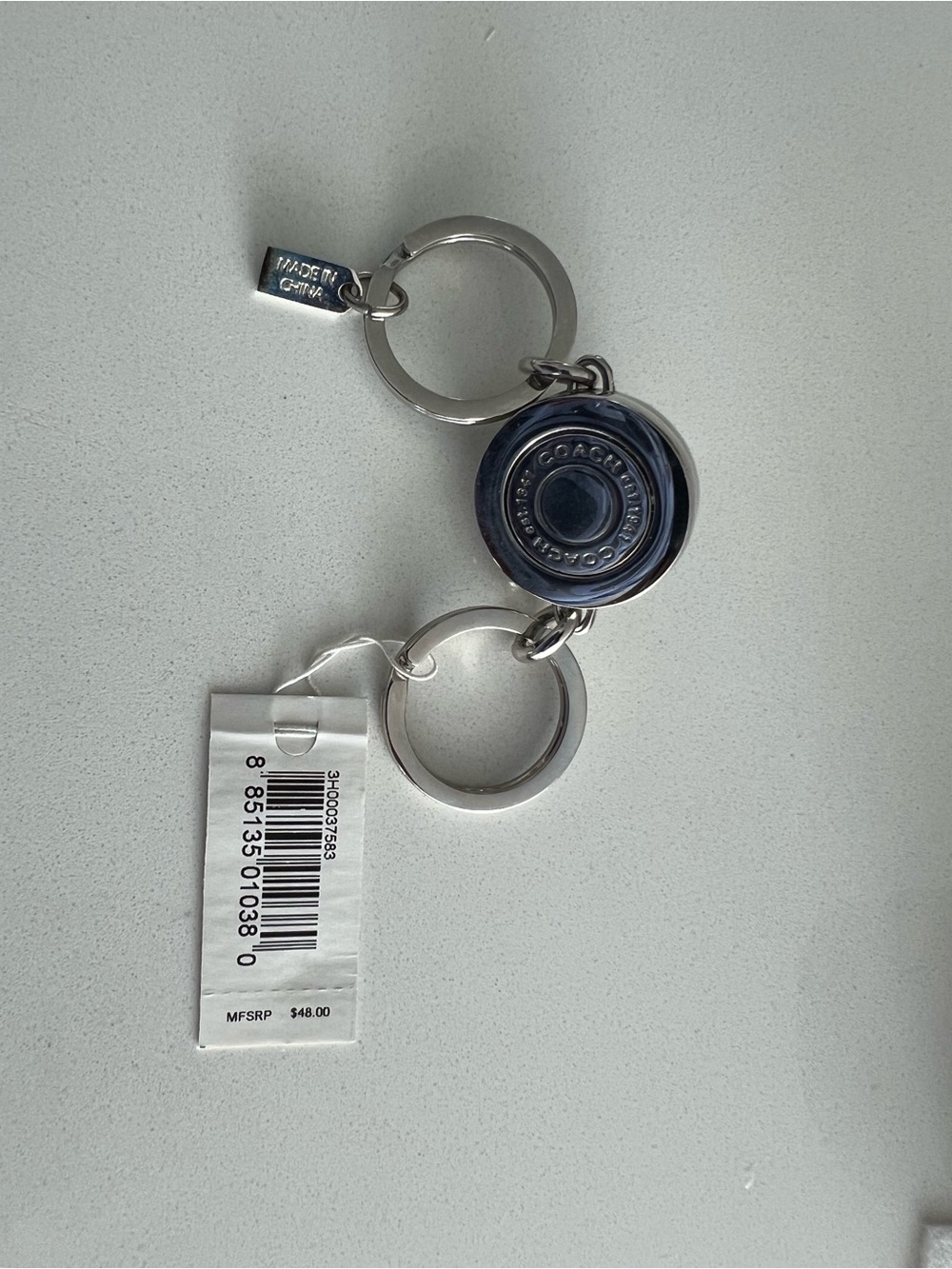 Coach Silver Keychain. Pave Valet KF. NWT - Picture 2 of 5